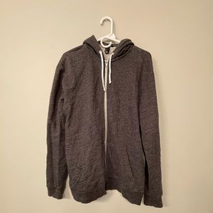 H&M Mens L Large Zip-Up Hoodie Grey